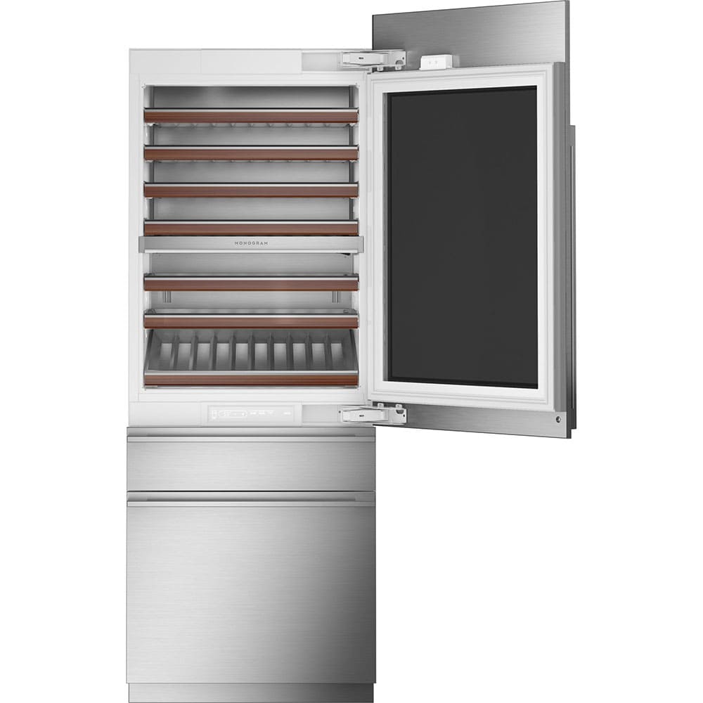 Monogram_refrigerador_396L_inox_ZIW303NPPII_frente_abierto.jpg